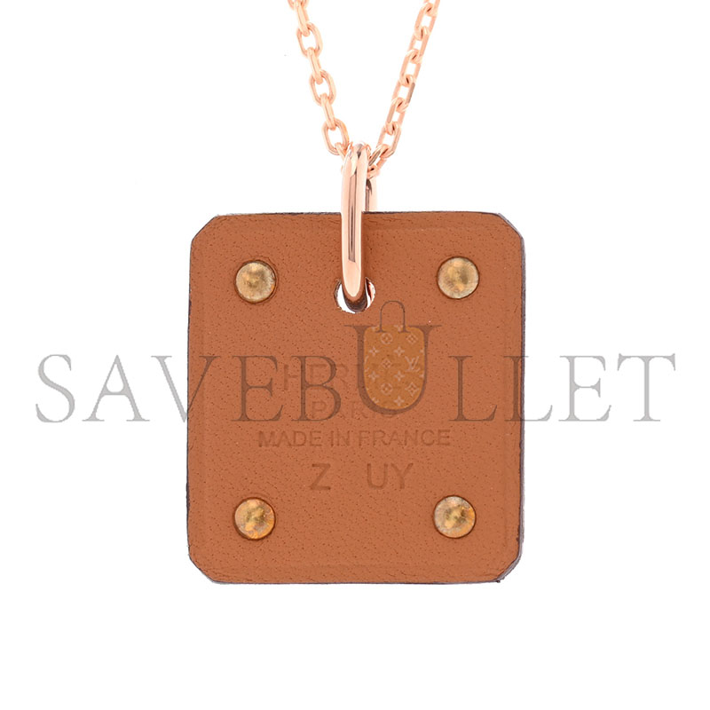 H**mes rose gols plated swift as de coeur necklace bleu brume